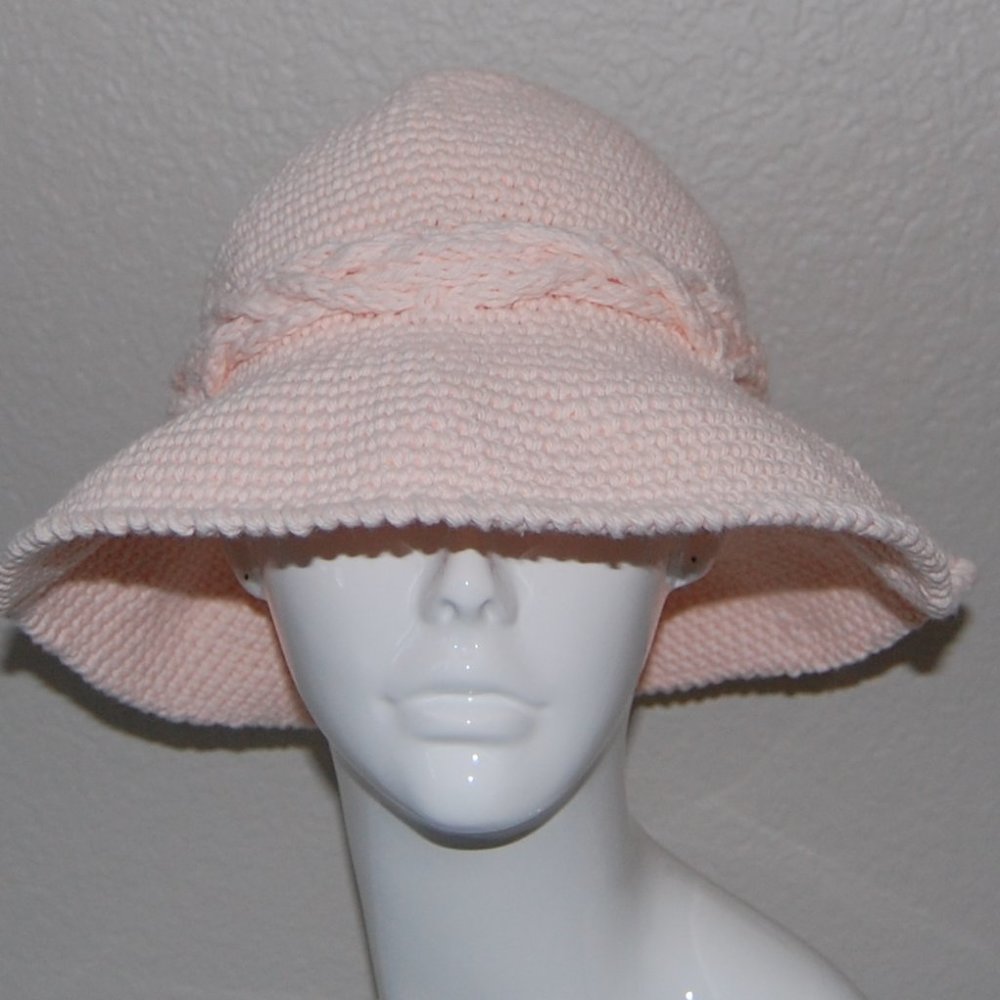 NEW Handmade Spring Sun Hat, Blush Pink, Women Size Small